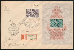 1940 Árvíz Blokk Díjkiegészítéssel Ajánlott Levélen / Mi Block 7 On Registered Cover - Other & Unclassified