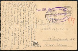 1940 Ungvári Képeslap ,,M.kir. 17. Hír. Szd. Parancsnokság Bélyegzéssel - Other & Unclassified