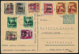 1945 (3. Díjszabás) Levelezőlap Kisegítő Bélyegekkel - Other & Unclassified