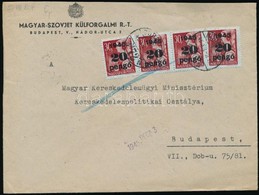 1945 (5. Díjszabás) Helyi Levél Kisegítő 4 X 20P/30f Bérmentesítéssel - Other & Unclassified