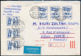 1992 Légiposta Levél Franciaországba Küldve 2 Db 'törött Szárny' Lemezhibás Bélyeggel - Sonstige & Ohne Zuordnung