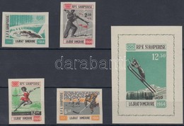 ** 1963 Téli Olimpia Sor Mi 798-801 + Blokk Mi 21 - Andere & Zonder Classificatie