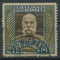 O 1908 Jubileumi 10 K (bal Oldalon Foghiba / Perf Fault) - Other & Unclassified