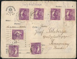 1919 Pénzeslevél 80000K-ról Pozsonyból (túlélő Magyar Bélyegző) Simnovanyba 81,20K Bérmentesítéssel. Rendkívül Magas Bér - Sonstige & Ohne Zuordnung