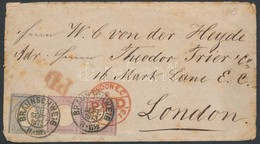 1873 Levél Londonba / Mi 16 Pair + 20 On Cover 'BRAUNSCHWEIG' - 'LONDON' - Andere & Zonder Classificatie