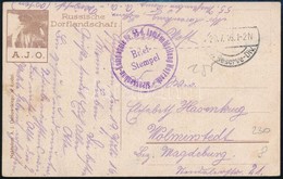 1916 Az 55. Sz. útépítő Brigád Tábori Bélyegzője Orosz Tájat ábrázoló Lapon - Other & Unclassified