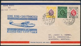 1937 Első Repülés Levél 'HONG KONG' - 'SAN FRANCISCO' - Altri & Non Classificati