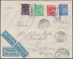 1935 Légi Levél Zágrábból Losoncra,
Airmail Cover From Zagreb To Losonc - Andere & Zonder Classificatie