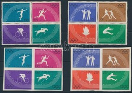 ** 1960 Olimpia Sor Négyestömbök (fogazott + Fogazatlan),
Olympics Set Im Blocks Of 4 (perforated + Imperforated)
Mi 116 - Sonstige & Ohne Zuordnung