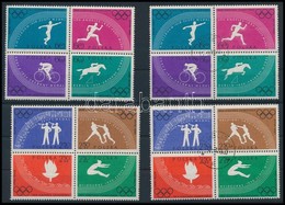 ** O 1960 Olimpia Sor Négyestömbökben,
Olympics Set In Blocks Of 4
Mi 1166 A - 1173 A - Other & Unclassified