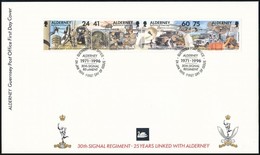 1996 Távközlési Ezred Négyescsík FDC,
Signal Regiment Stripe Of 4 FDC
Mi 90-93 - Autres & Non Classés