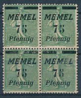 ** 1922 Mi 85 Négyestömb, Hátoldali Nyomat és Felülnyomat / Block Of 4, Printed And Overprinted On The Backside - Autres & Non Classés