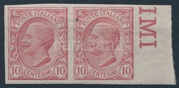 * 1906 Vittorio Emanuele Vágott ívszéli Pár,
Vittorio Emanuele Imperforate Margin Pair
Mi 10 C - Sonstige & Ohne Zuordnung