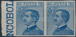 (*) 1908 Vittorio Emanuele Vágott ívszéli Pár, Gumi Nélkül,
Vittorio Emanuele Imperforate Margin Pair Without Gum
Mi 25  - Andere & Zonder Classificatie