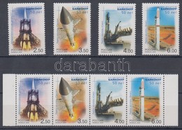 ** 2004 50 éves A Baikonur űrközpont Sor + Négyescsík Mi 1220-1223 - Altri & Non Classificati