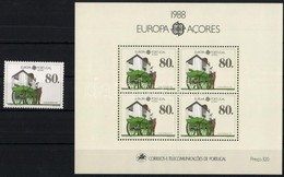 ** 1988 Europa CEPT: Közlekedés és Kommunikáció Mi 390a + Blokk 9 - Andere & Zonder Classificatie