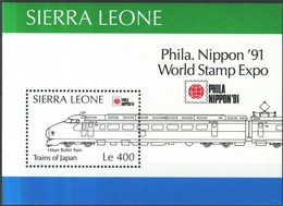 ** 1991 PHILANIPPON '91 Bélyegkiállítás Tokió, Japán Mozdonyok Blokk Mi 158 - Sonstige & Ohne Zuordnung