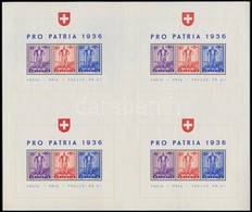 ** 1936 Pro Patria Mi 4 összefüggő Blokkot Tartalmazó Un. Nagyblokk Mi 2 - Sonstige & Ohne Zuordnung