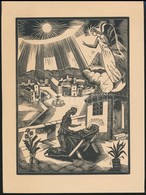 Conrad Gyula (1877-1959): Mária A Kis Jézussal, Fametszet, Papír, Jelzés Nélkül, 22×16,5 Cm - Autres & Non Classés