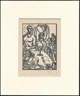 Fáy Dezső (1888-1954): Vacsora, Fametszet, Papír, Utólagos Jelzéssel, Paszpartuban, 13×9 Cm - Andere & Zonder Classificatie