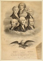 1828 Az Egyesült Államok Elnökei. Nagyméretű Kőnyomat. Paszpartuban. Leipzig Industrie Comptoir / Presidents Of The Unit - Stiche & Gravuren