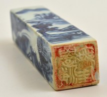 Kínai Pecsétnyomó. Mázas, Festett Porcelán. Hibátlan / Chinese Seal Maker. Glazed, Painted. 13 Cm - Otros & Sin Clasificación