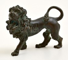 XIX. Sz: Oroszlán Figura. Vas és Bronz ötvözet  / Lion Figure. Bronze, Iron. 17x14 Cm - Sonstige & Ohne Zuordnung