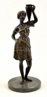 Jelzés Nélkül: Egzotikus Női Figura. Bronz, Márvány Talapzaton, M: 31 Cm - Otros & Sin Clasificación