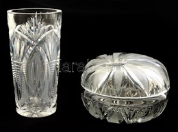 Ólomkristály Váza és Bonbonier, Apró Hibákkal, M: 14,5 Cm, D: 12 Cm - Glas & Kristall