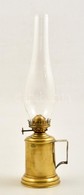 Réz Petróleum Lámpa üveggel, Falra Akasztható, M: 35 Cm - Andere & Zonder Classificatie