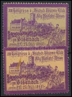1898 2 Db Német Kerékpárok Levélzáró - Zonder Classificatie