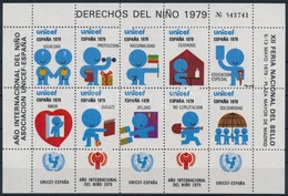 ** Spanyolország 1979 UNICEF, Nemzetközi Gyermekév Levélzáró Kisív - Sin Clasificación
