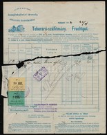 1903 DDSG Fuvarlevél  2 Db Pancsova Város Be- és Kiviteli Bélyeggel. Ketté Szakadva! / Pancova DDSG Bill Of Freight With - Zonder Classificatie
