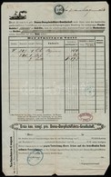 1864 DDSG Fuvarlevél A Waitzen Gőzős Pecsétjével / Bill Of Fright Of Middle-Danube Steamship Company - Zonder Classificatie