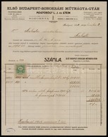 1903 Budapest, Első Budapest-Soroksári Műtrágya-gyár Soroksár, Díszes Fejléces Számla, Okmánybélyeggel - Unclassified