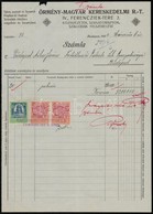 1924 Örmény-Magyar Kereskedelmi Rt. Fejléces Számla, Okmánybélyegekkel - Zonder Classificatie