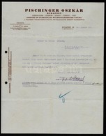 1930 Budapest, Pischinger Oszkár Torták és Cukrászati Különlegességek Gyára, Fejléces Számla - Unclassified