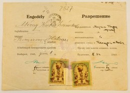 1945 Budapest Orosz-magyar Kétnyelvű Igazolvány Városi Illetékbélyegekkel - Unclassified