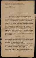 1923 Szabó Dezső (1879-1945) író Ellen Hozott ítélet A Budapesti Kir. Büntető Törvényszéktől,  A Magyar Nemzet Megbecsül - Non Classés