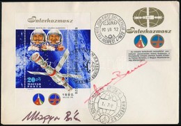 1980 Interkozmosz FDC Rajta Farkas Bertalan űrhajós Aláírásával - Other & Unclassified