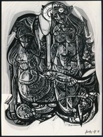 1978 Tóth István (1923-2016) Fotója Xantus Gyula Sellők Című Festményéről, Hátoldalon Feliratozott Fotó, 16,5×12,5 Cm - Andere & Zonder Classificatie