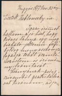 1877 (Szabad)kigyós Wenckheim Frigyesné Wenckheim Krisztina (1849-1924) Saját Kézzel írt Levele Keblowszky (Lajos) A Kig - Altri & Non Classificati