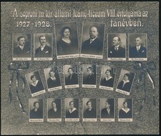 1928 A Soproni M. Kir. állami Leánylíceum VIII. évfolyamának Tablófotója, Rajta Szilvássy Margit (1910-1988) Későbbi Hír - Andere & Zonder Classificatie