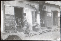 Cca 1910  Koreai Lakóház 4x6 Cm-es üveg Diapozitív / Cca 1910 Korean House. Vintage Glass Positive Photo 4x6 Cm - Andere & Zonder Classificatie