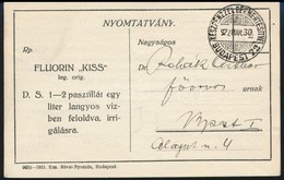 1922 Fluorin 'Kiss' Pasztilla Reklámkártyája - Werbung