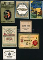 Cca 1920-1950 Vegyes Italcímke Tétel, összesen 7 Db, Köztük Hobé Créme De Vanille, Jamaica Rum, Braziliai Rum, 5,5x5,5 é - Werbung