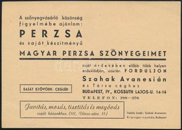 Szőnyegkészítők Szórólapjai (Szahak Avanesián, Szőnyegüzem, Ehrenfeld Gézáné), 3 Db - Reclame