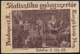 Cca 1930 Bp. II. Margit Körút, Statisztika Gyógyszertár Receptborítékja (restaurált) - Werbung