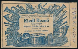 Cca 1930 Sopron, Riedl Rezső Hangszerkészítő Dekoratív Papírtasakja, 6,5×11 Cm - Pubblicitari