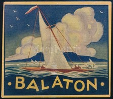 Cca 1940 'Balaton' Bőröndcímke, Használatlan, Felületén Törésnyommal - Werbung